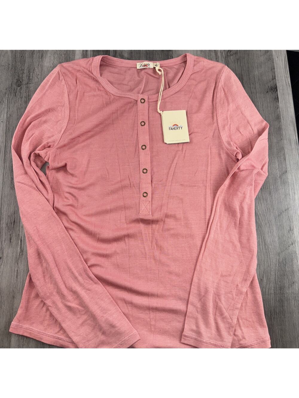 Faherty Bobi Henley Pink Medium Women’s NWT Wkf1902